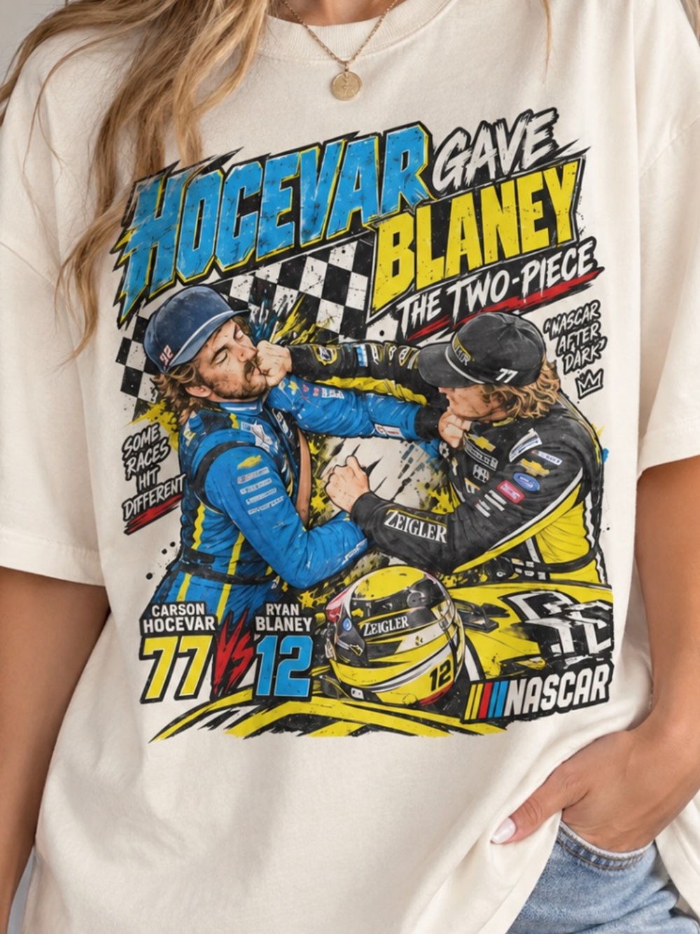 Comfort Colors Carson Hocevar Gave Blaney The Two-Piece Racing T-Shirt